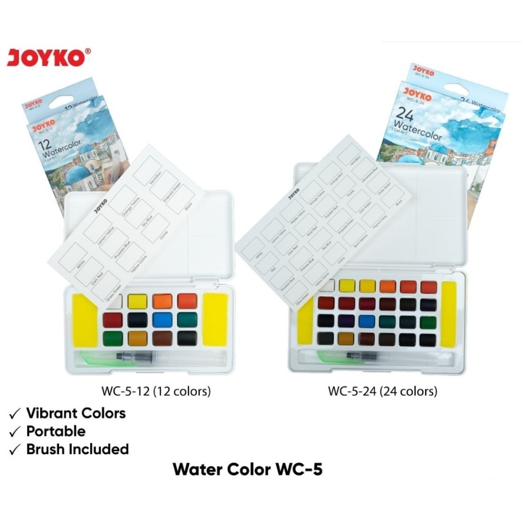 

Joyko water color / cat air padat WC-5 12 warna / 24 warna