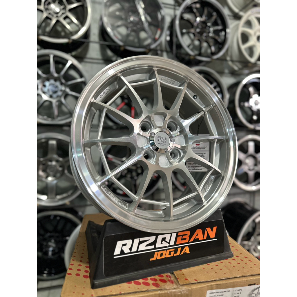 velg enkei spider r15 full polish pcd 4x100 kondisi baru