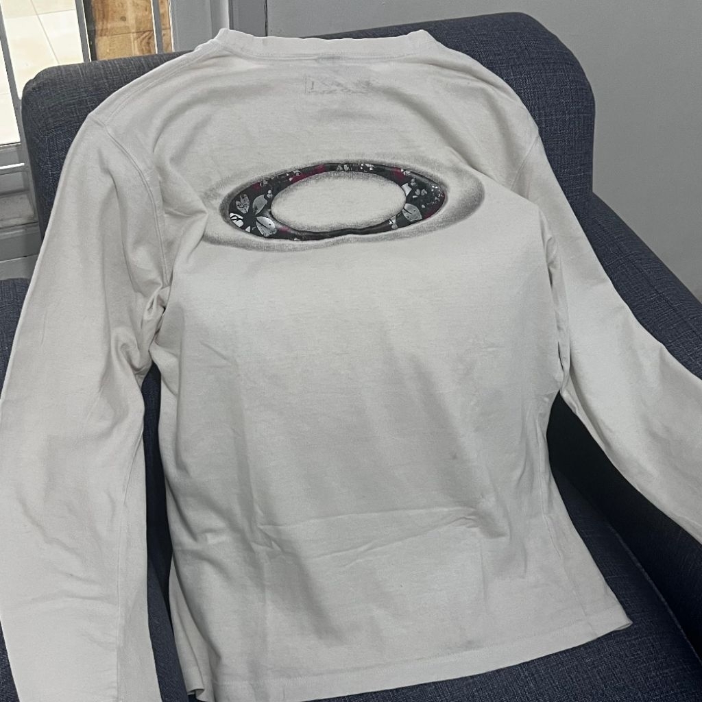 00's Oakley Floral Big Logo Tee Kaos Y2K