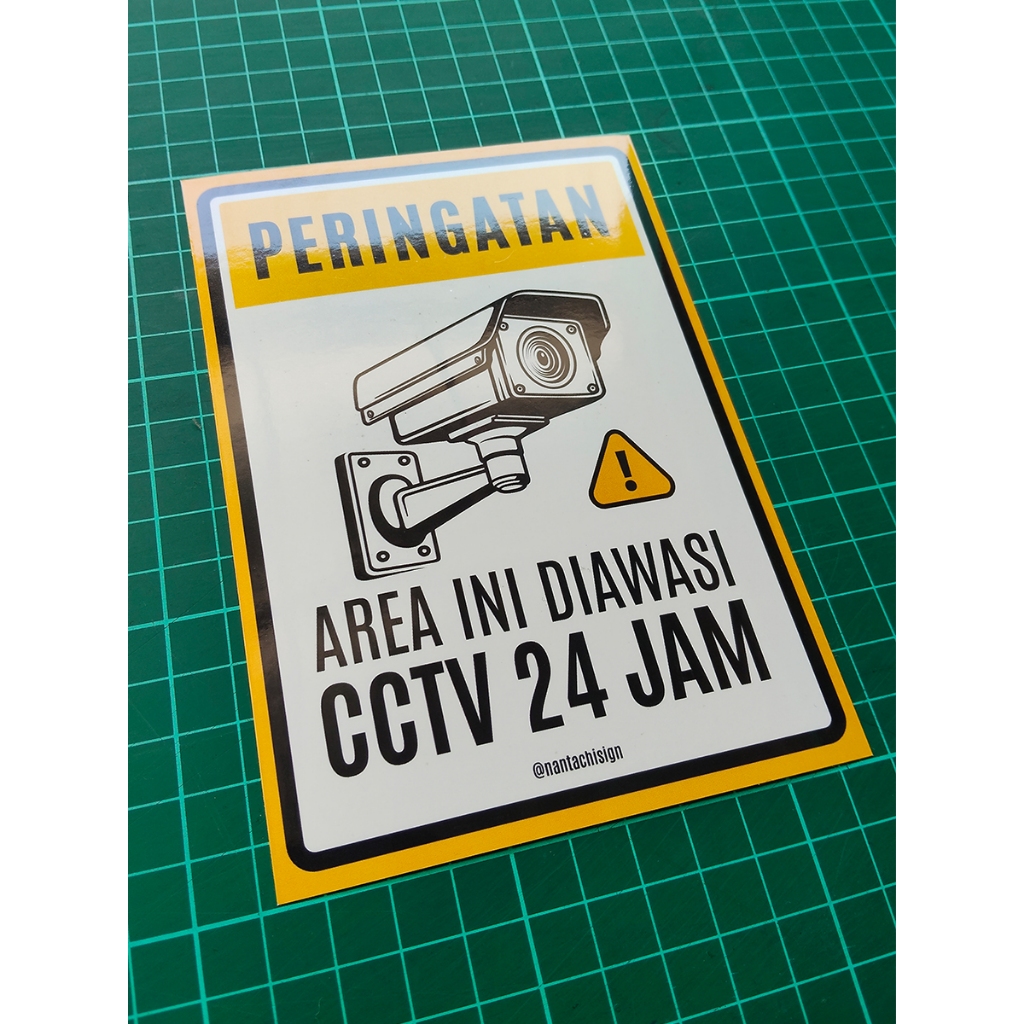 

Sticker Peringatan Area CCTV size A6 Warna Kuning Putih