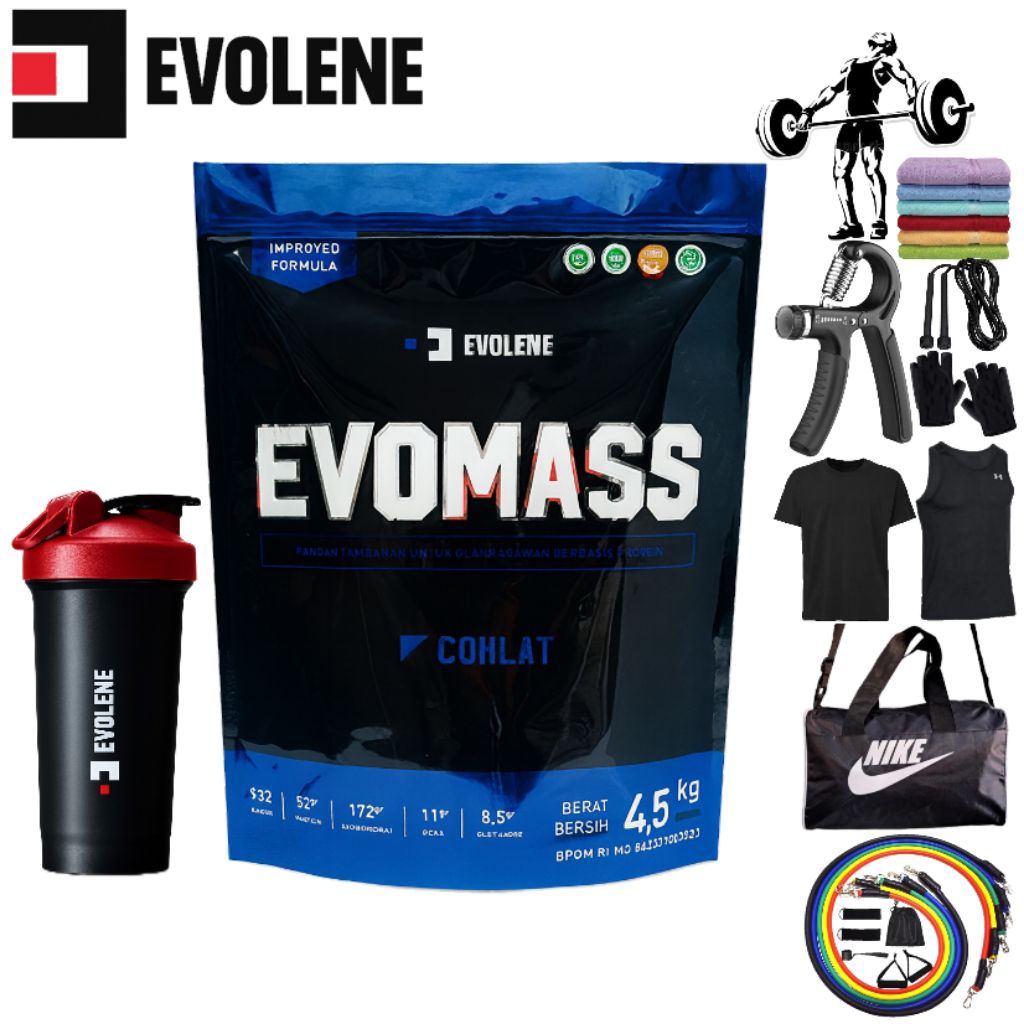Evolene - EVOMASS 10lbs 4.5kg - Bulking Menambah Berat Badan