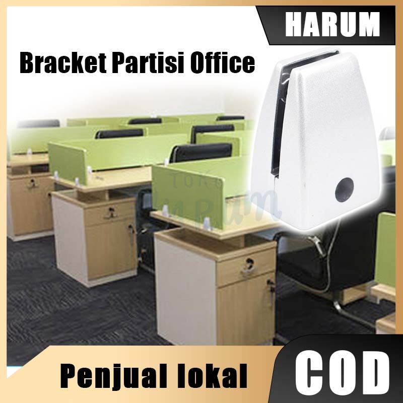 Bracket Partisi Office Penjepit Sekat Ambalan Penyekat Kaki Partisi Holder Divider Cubicle untuk Mej