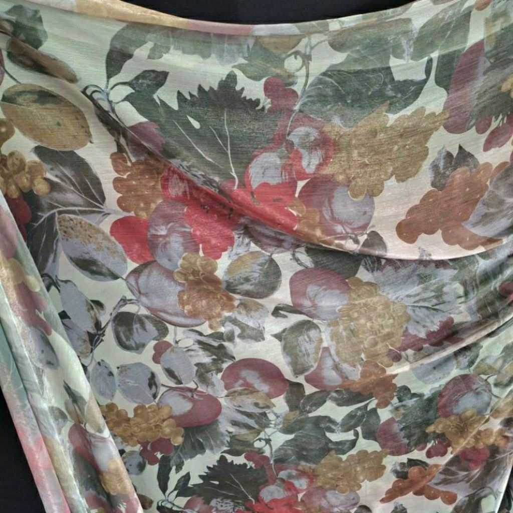 KAIN SIFON SILK KRINGKEL PREMIUM MOTIF BUNGA BESAR - KAIN SIFON SALJU MOTIF KEMBANG BESAR - BAHAN KA