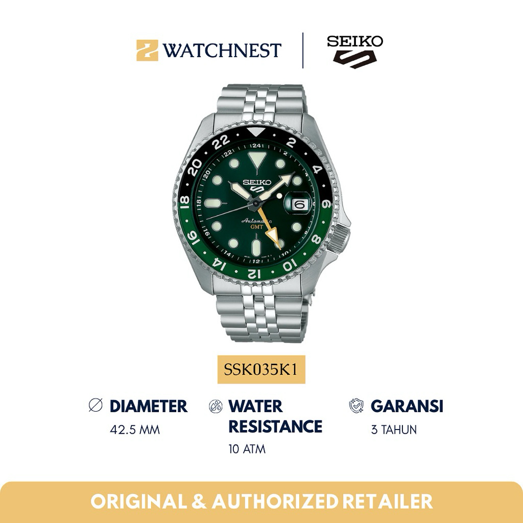 Jam Tangan Pria SEIKO 5 GMT SSK035K1 Original Resmi