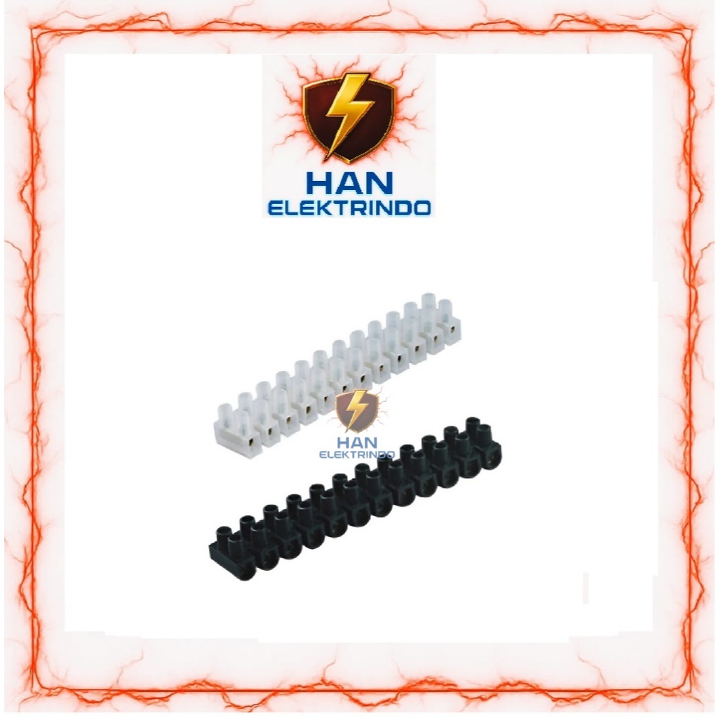 TERMINAL BLOCK KRUSTIN 10mm 10A / TERMINAL BLOK KRUSTIN 10mm 10A HITAM PUTIH