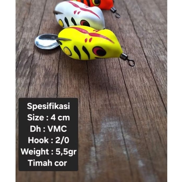 SOFT FROG 4CM BIGOS LURE HOOK VMC || UMPAN CASTING GABUS DAN TOMAN