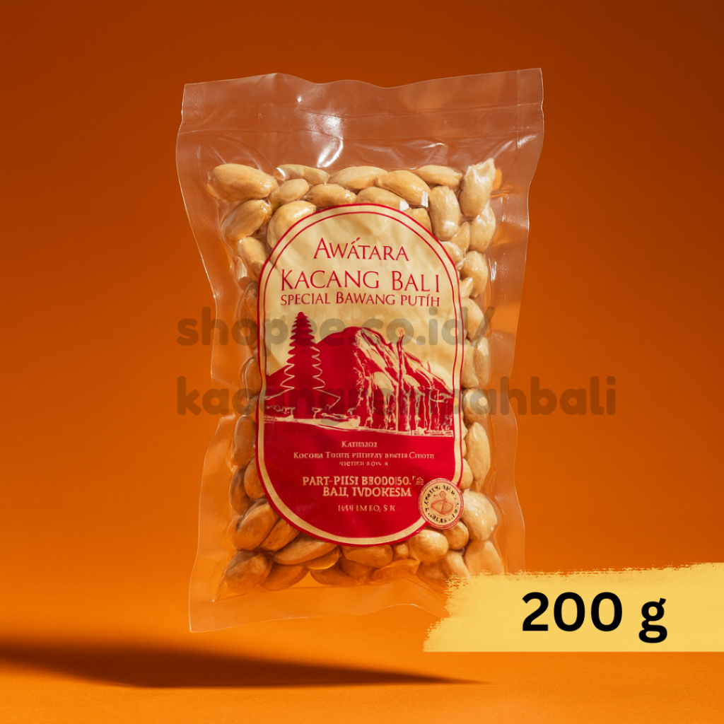 

Awatara Kacang Bali Spesial Bawang Putih 200gr – Kacang Tanah Bali Asli Gurih Renyah dengan Bawang Putih & Garam Otentik – Kacang Bawang Bali Original Snack Tradisional