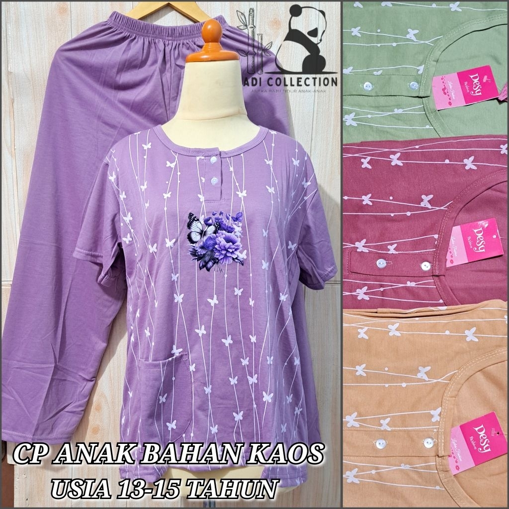 CP ANAK REMAJA KARAKTER USIA 13-15 TAHUN / BAJU TIDUR ANAK PEREMPUAN SETELAN LENGAN PENDEK CELANA PA
