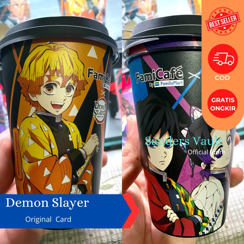 Official Cup Zenitsu Giyu Shinobu Family Mart x Demon Slayer Kimetsu no Yaiba Original Limited Gelas
