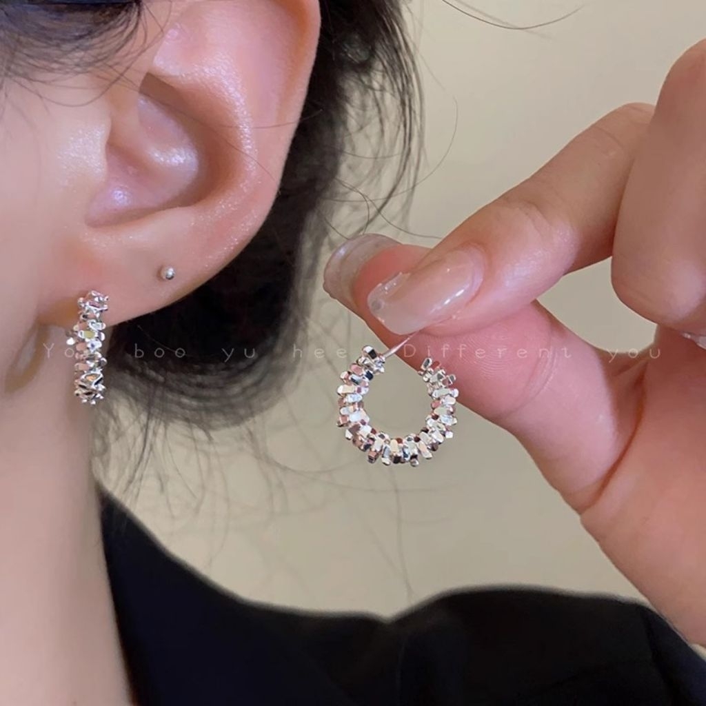 Anting Jarum Perak Bulat / Anting hijab