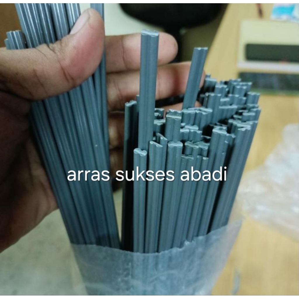 kawat las pvc abu double eceran satuan / pvc welding rod