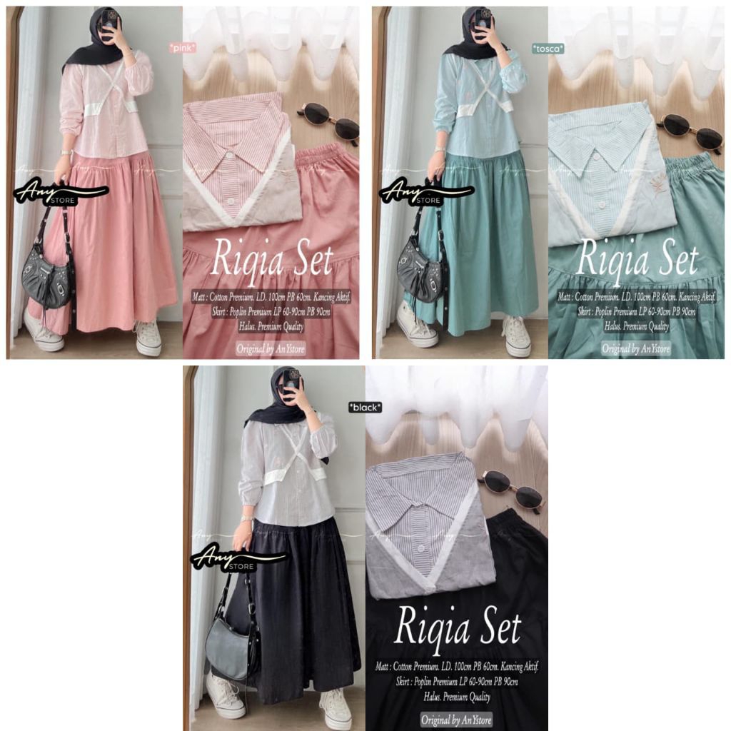 RIQIA GHEYA VEIGA ELSIA BIZY RINKA SET BY ANY STORE SET ROK COTTON POPLIN ATASAN CRINKLE MIX RENDA P