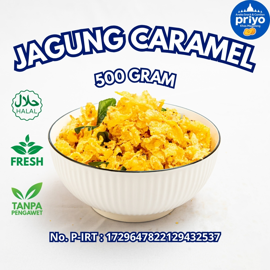 

Jagung Caramel 500g Priyo Snack Manis Renyah Gurih Halal Tanpa Pengawet