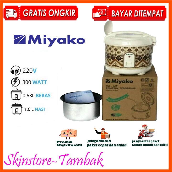 MIYAKO Rice Cooker PSG 607 - Rice Cooker 0,63 Liter - Hanya Masak Miyako Rice Cooker Mini / Penanak 