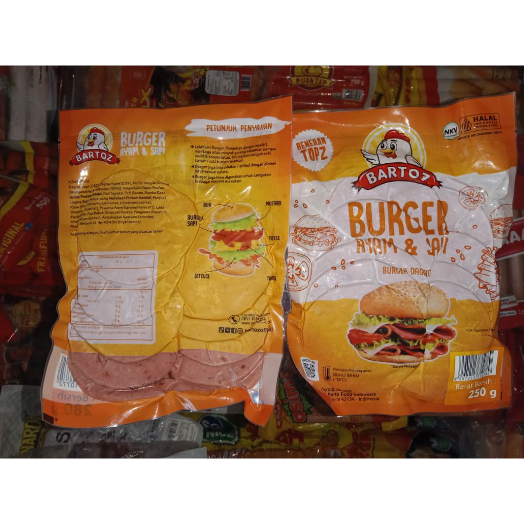 

Bartoz burger daging burger isi 10 250 gr