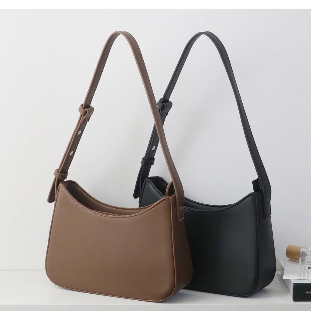 Kira Bag Tas Bahu Simple Wanita Polos dengan Tali Sedang