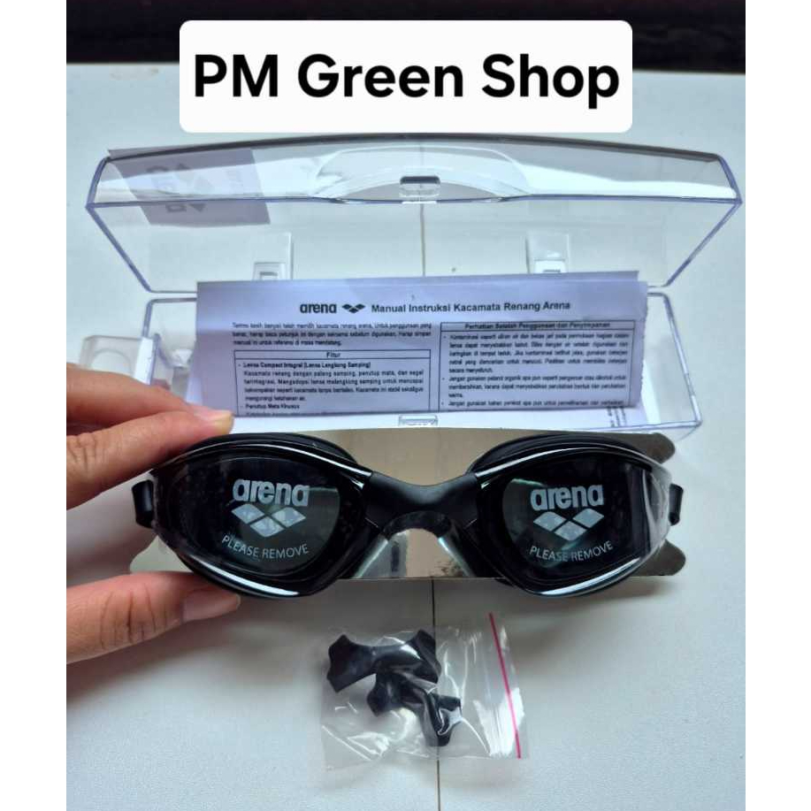 Kacamata renang anti fog arena original hitam