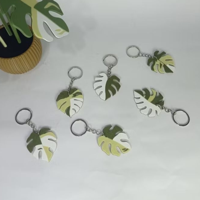 Gantungan Kunci Daun Monstera Tas Mini Monstera Monstera variegata souvenir plant lover