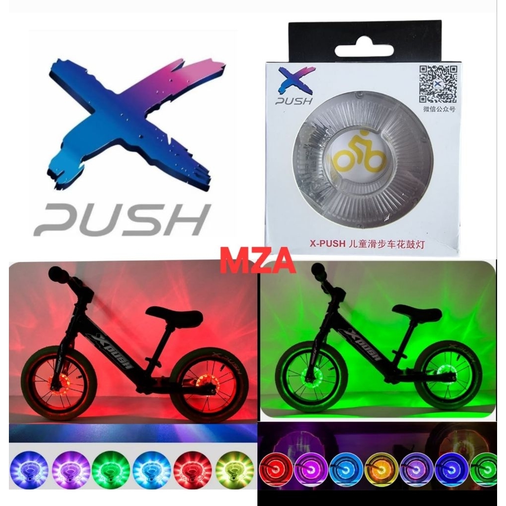 Xpush Lampu RGB Hub Freehub Wheelset Velg Sepeda Anak Balance Bike Pushbike BMX
