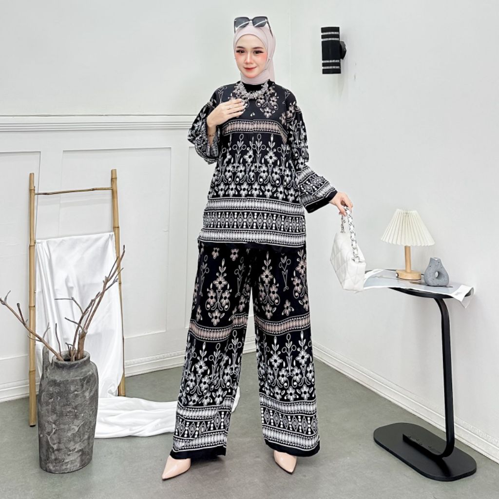 one set piyama rayon viscose terbaru kekinian