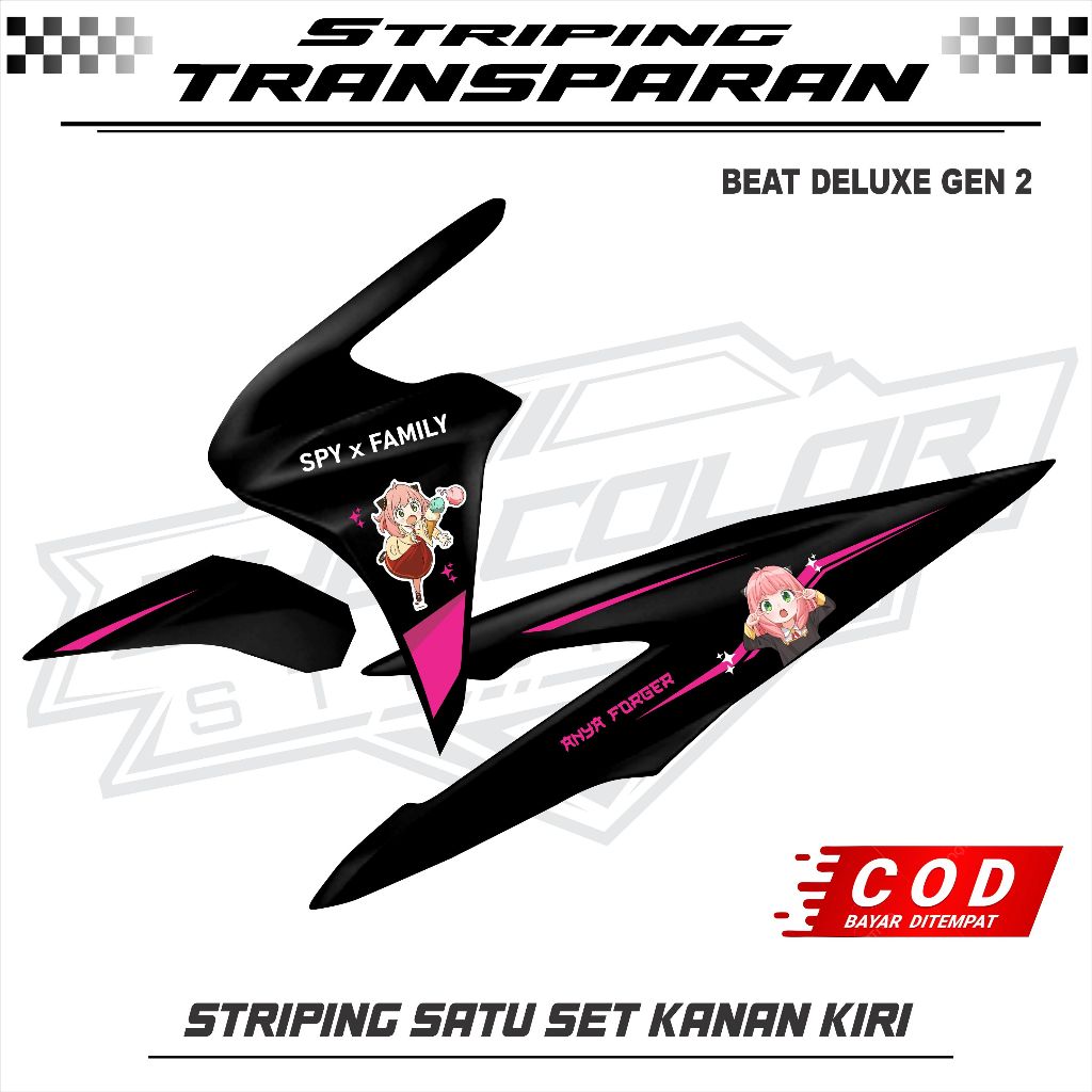 STICKER STRIPING TRANSPARAN UV BEAT DELUXE GEN 2 MOTIF ANYA FORGER