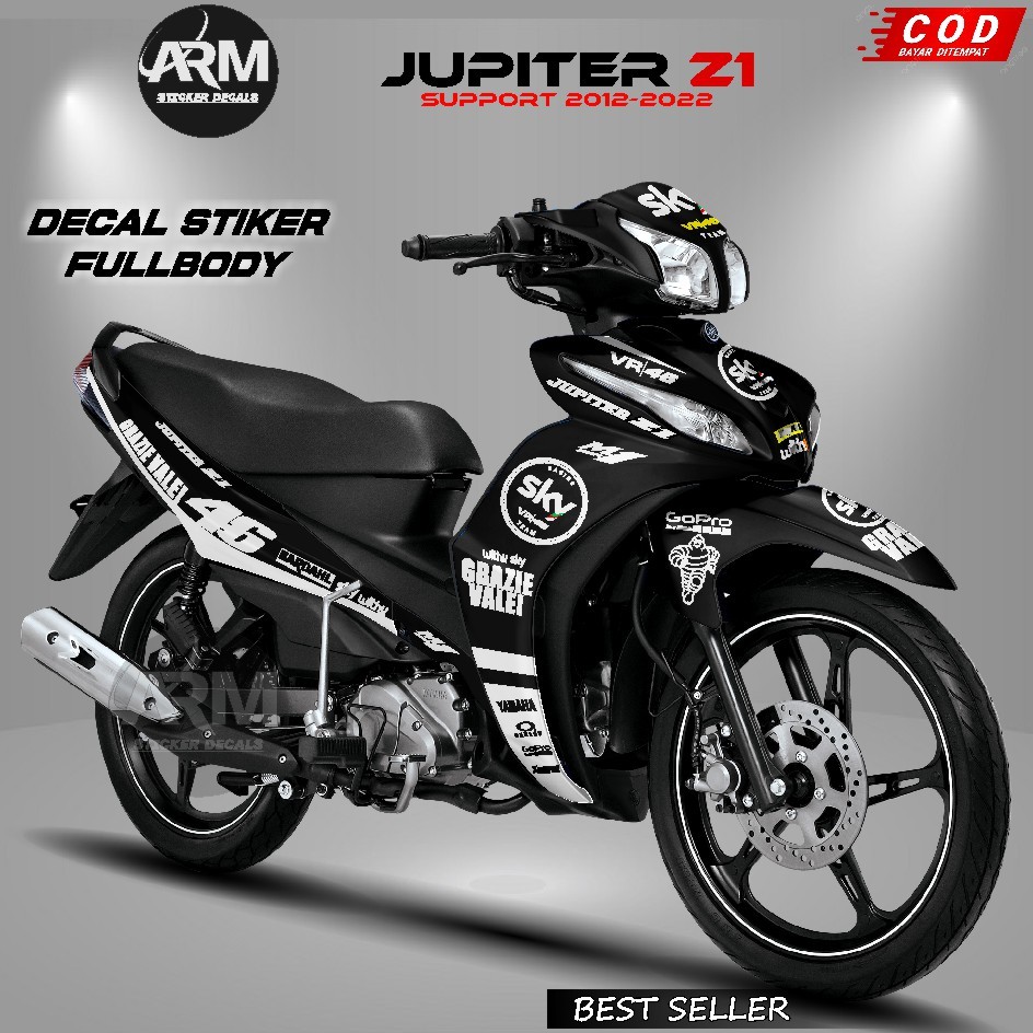 ARM Decal Stiker Motor Fullbody Jupiter Z1 Terbaru Variasi Sky Warna Original Bisa COD