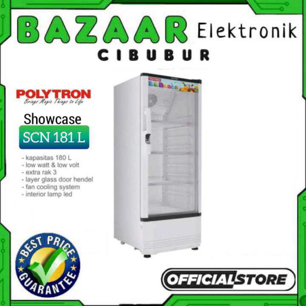 SHOWCASE POLYTRON SCN181L SCN 181L 200L DISPLAY COOLER KULKAS MINUMAN