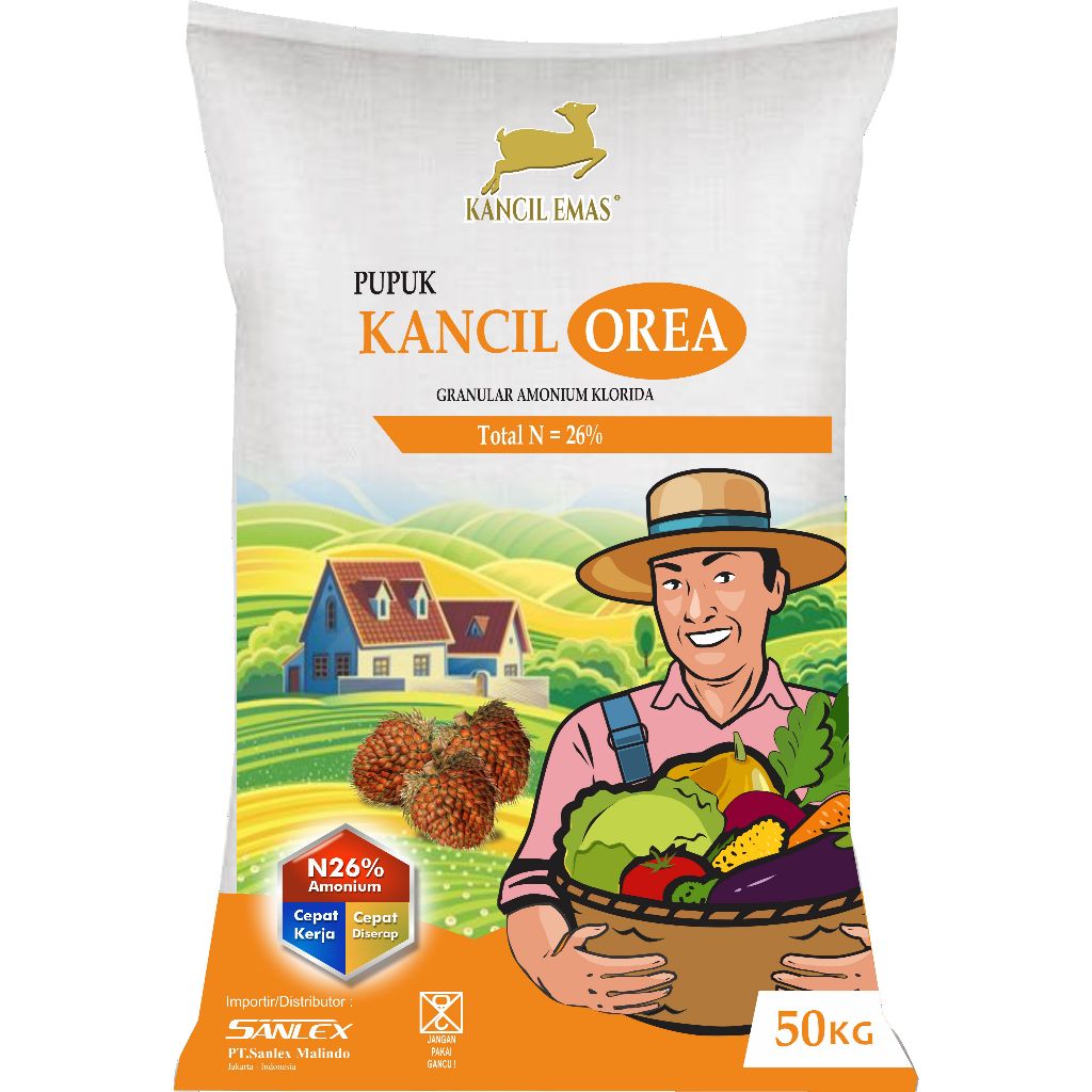 Pupuk Kancil Emas - Kancil OREA / Granular Amonium Klorida N=26% / Repack 1 KG