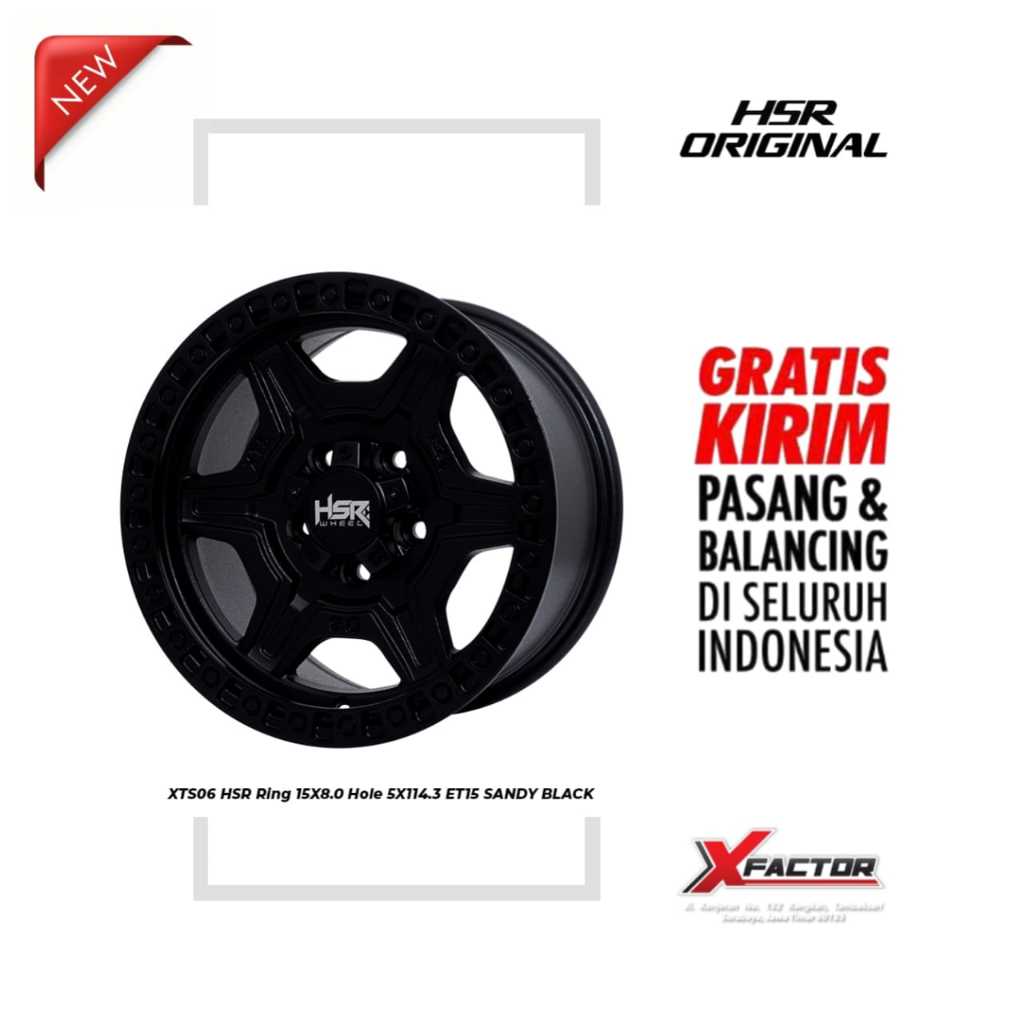 VELG R15 HSR XTS06 HSR R15X8 H5X114,3 ET15 SANDY BLACK