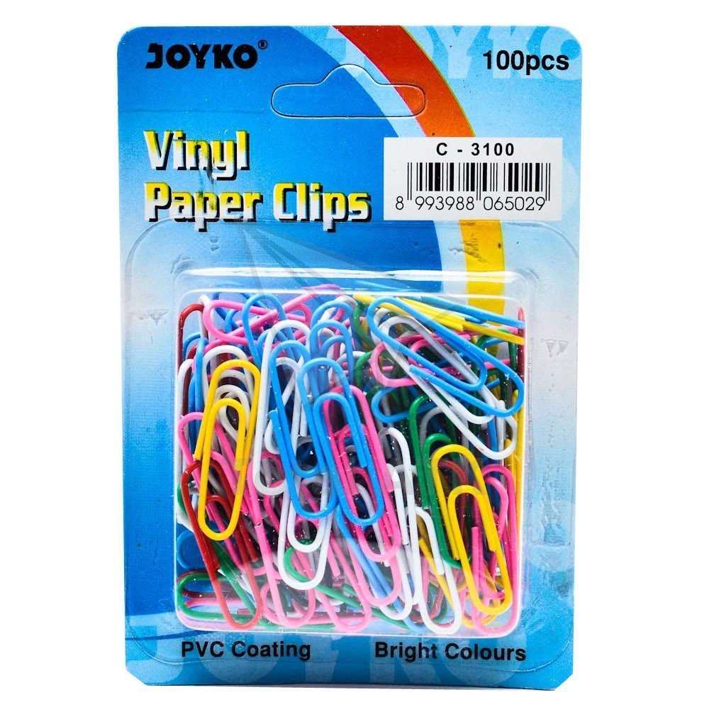 

Joyko Vinyl Paper Clip / Penjepit Kertas Warna Warni isi 100
