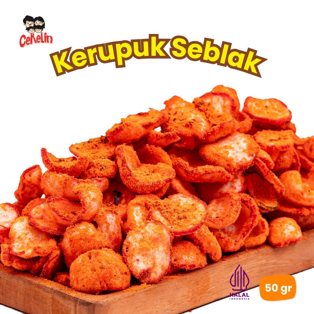 

Kerupuk Seblak Rasa Balado 50 gram | Krupuk Seblak Balado 50gr