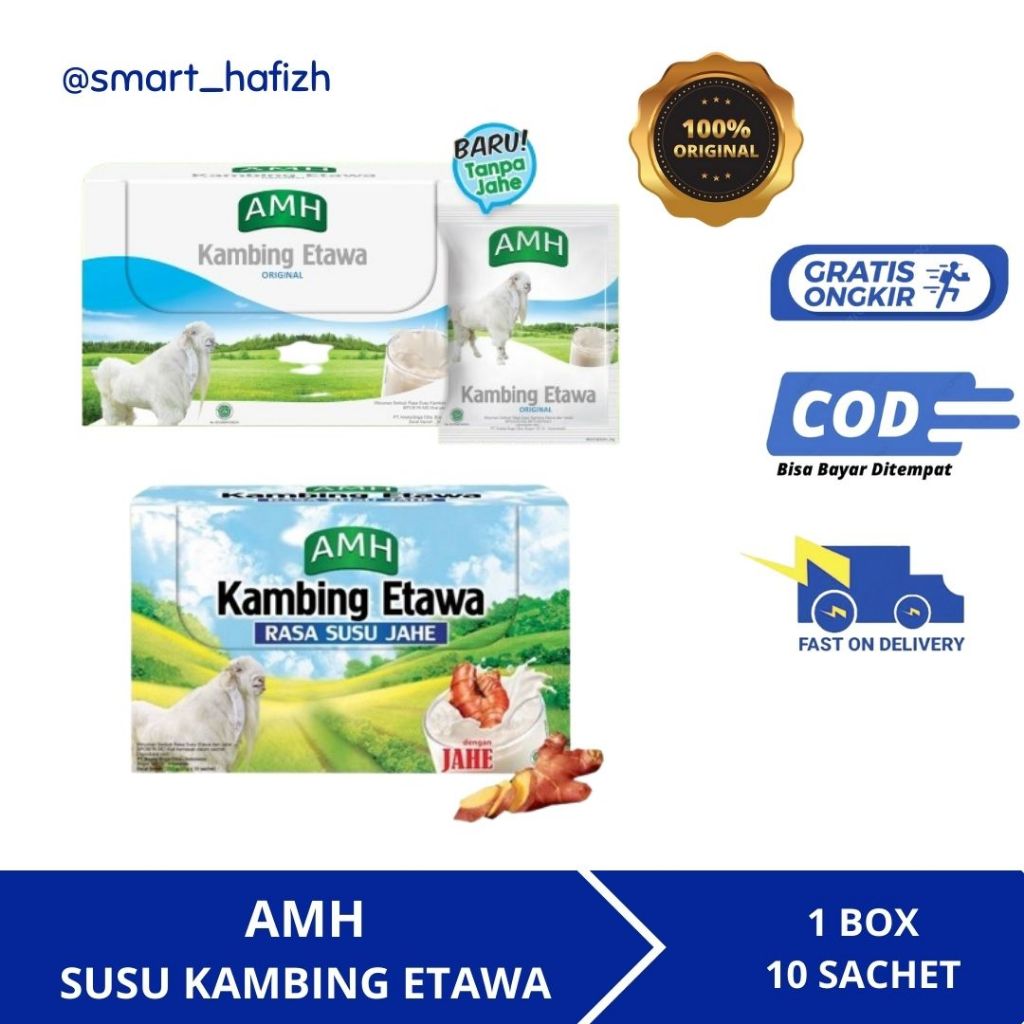 

AMH Susu Kambing Etawa 2 Box Rasa Original Vanila & Jahe Merah Tinggi Kalsium & Vit D Susu Kesehatan