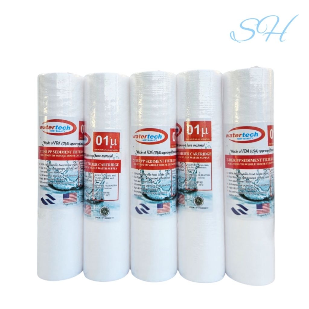 Spun Sedimen Filter Air 10 Inch / Cartridge Filter Watertech 10" Isi 5 Pcs