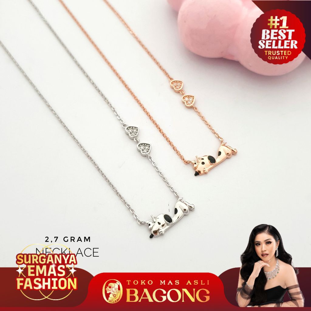 KALUNG FASHION SNOPPY 17K / 750 - ASLI BAGONG GOLD BAGONG EMAS