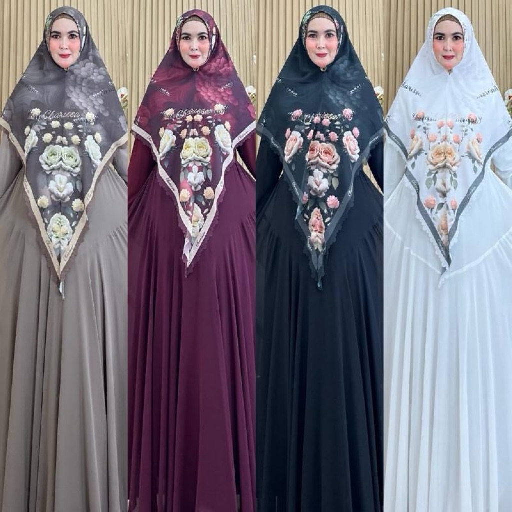 [COD] Laila Series Set Syari Printing Premium | Charissa Syar’i BungaStore.jkt | Gamis Cantik Mewah 