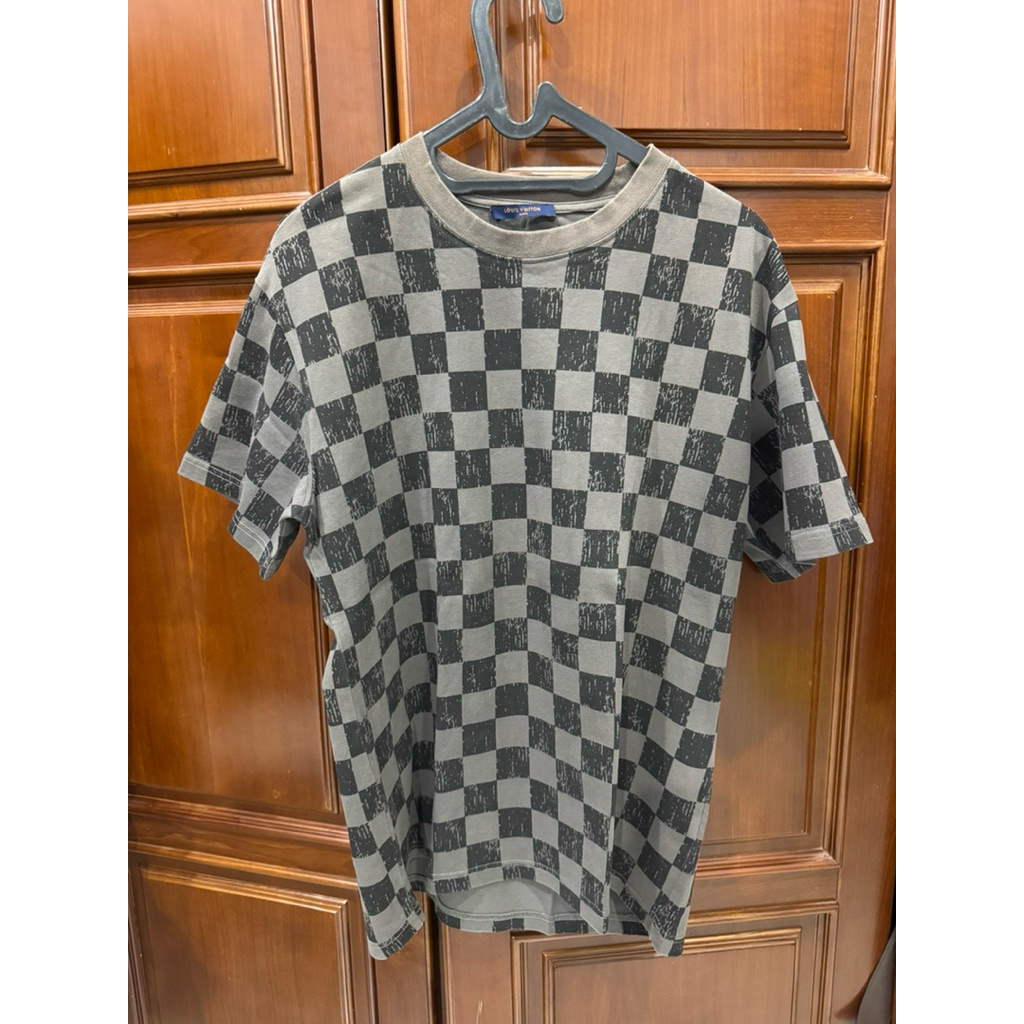 LV monogram checker shirt tee second kaos louis vuitton second