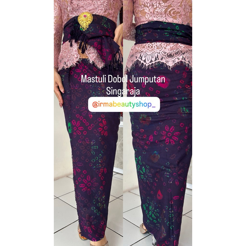 Ready Stok Sutra Mastuli Dobol Jumputan Ori Kalianget Singaraja Set Selendang