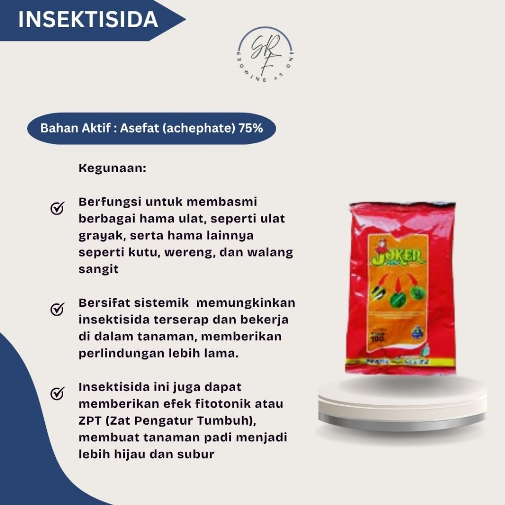 JOKER (joker 75SP) Insektisida Sistemik untuk membasmi jenis Hama ulat, serangga, lalat buah dll