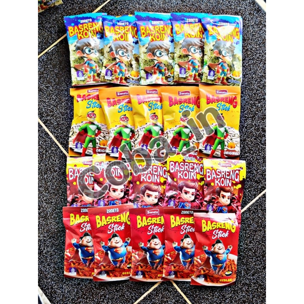 

BASRENG ISI 12 PCS MIX Stik dan Pipih CEMILAN GURIH RENYAH BIKIN NAGIH