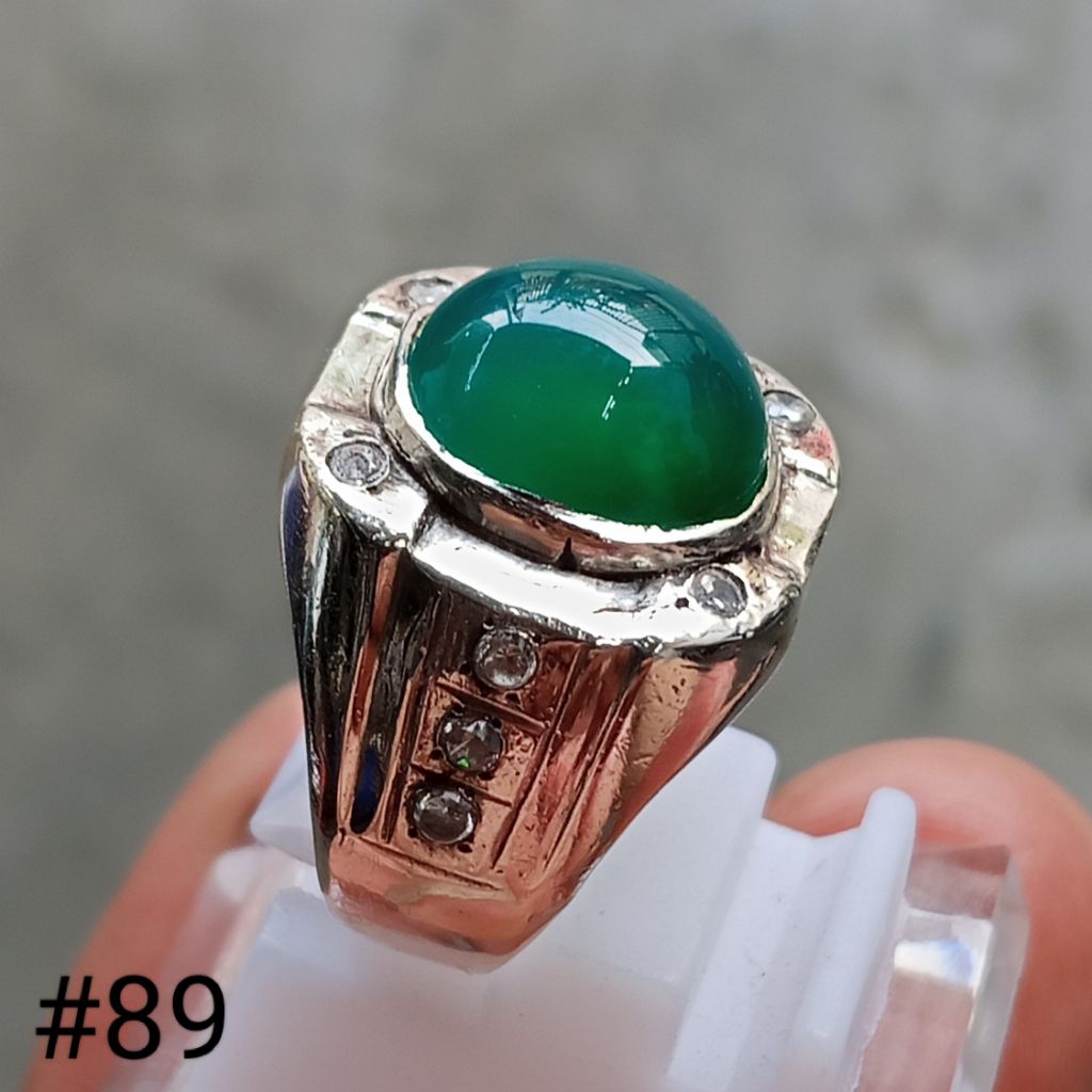 cincin perak, batu natural bacan Doko #89