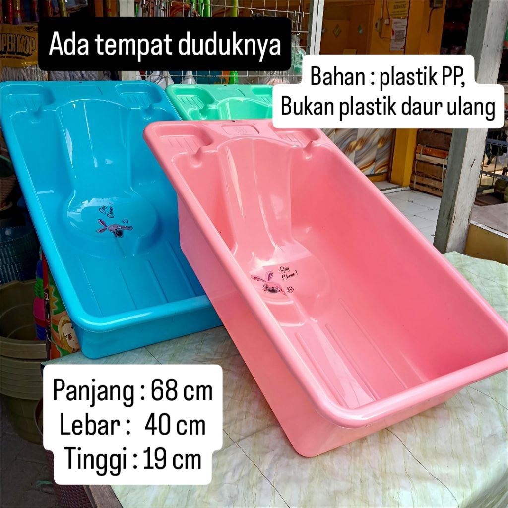 Bak bayi plastik / bak mandi bayi ada tempat duduk / sandaran duduk / bak alas mandi / baby bath / u