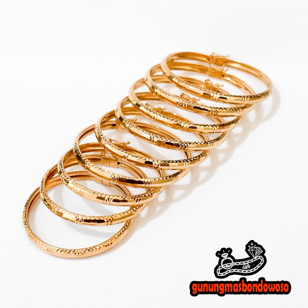 Gelang Bangle Shogun anak emas asli kadar 300% 6k