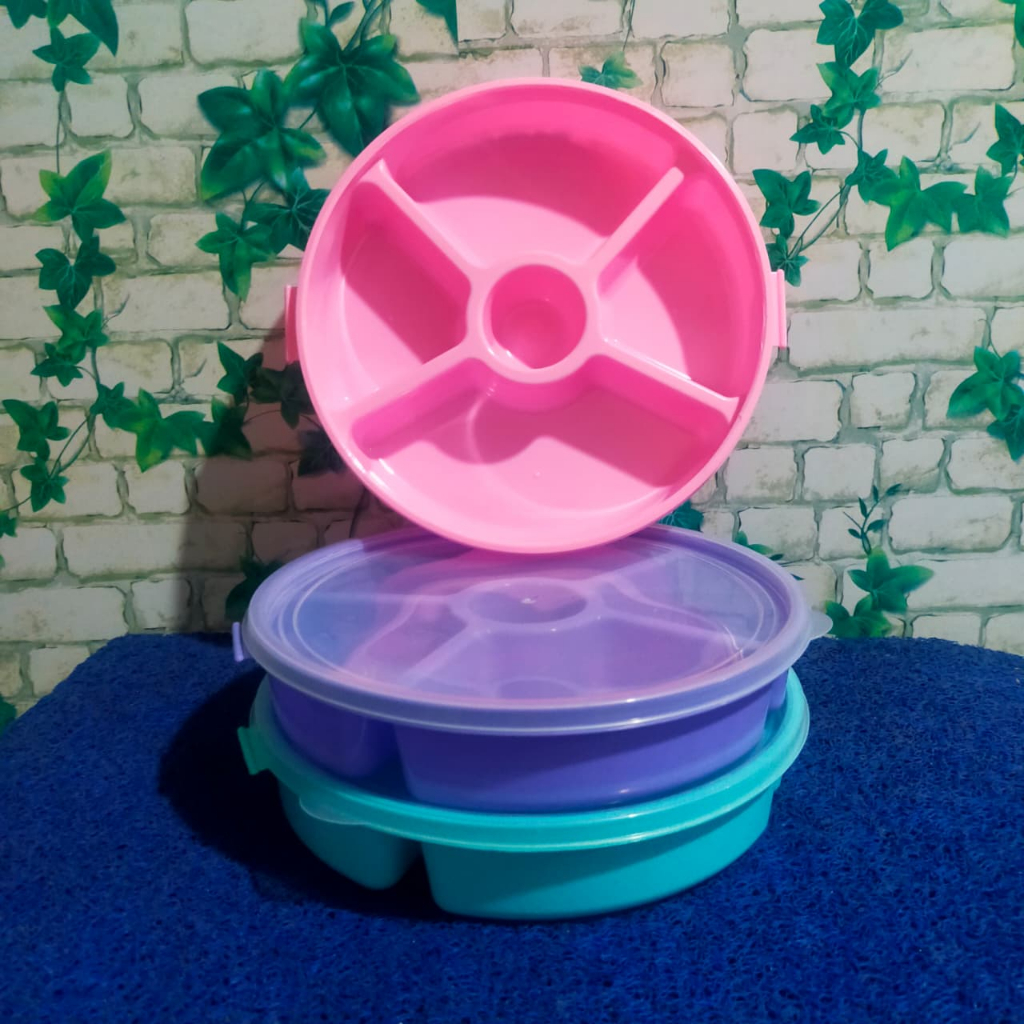 TEPAK NASI BULAT LUNA (24x5CM) / TEMPAT NASI BEKAL / TEPAK MAKAN SERBAGUNA / LUNCH BOX / BENTO / WAD