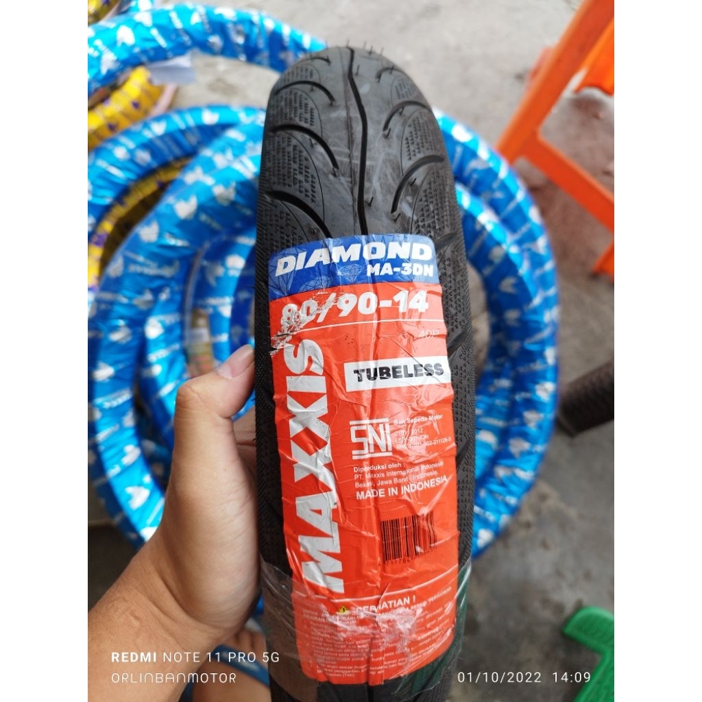 Ban Maxxis diamond 80/90-14 Tubles/Maxxis Diamond Depan Beat Tubles/Ban Depan Maxxis Vario125/Ban De