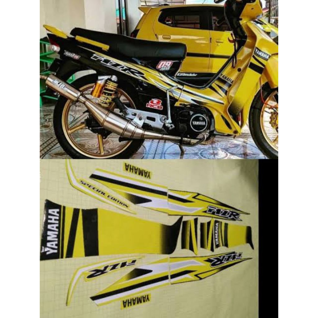 Striping Motor yamaha Fiz R Kuning Hitam