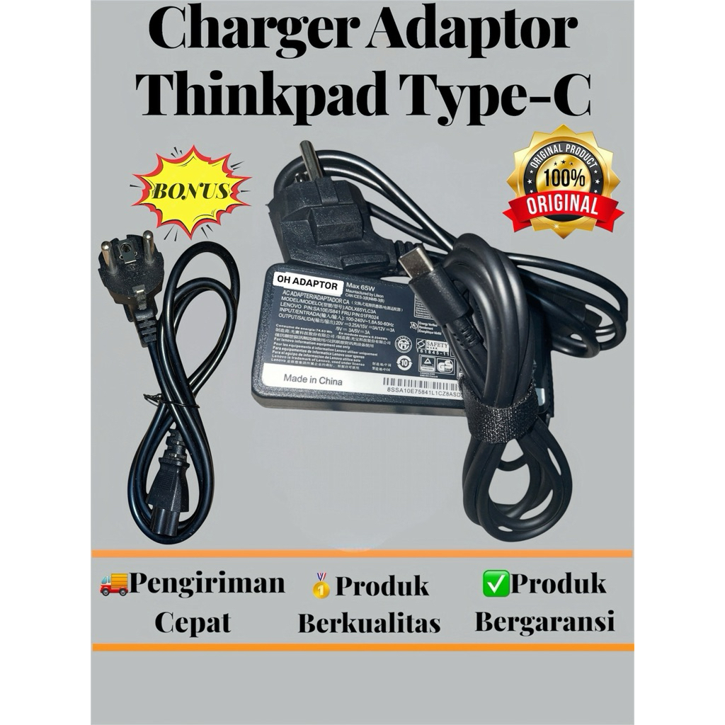 Charger Adaptor Thinkpad Type-C T480S /T480-T490S -T490-L13 DLL