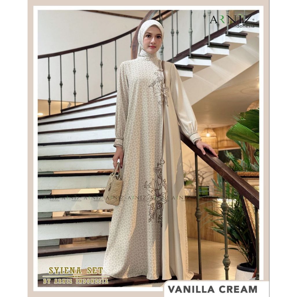 Syienna Set Scarf by Arniz | One Set Scarf | Gamis Silk Arabian | Arniz | D'Hijab of Mey