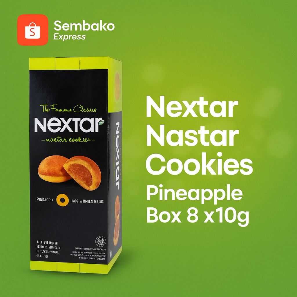 

Nextar Nastar Cookies Pineapple Box 8 x 10g – Lembut & Lumer di Mulut
