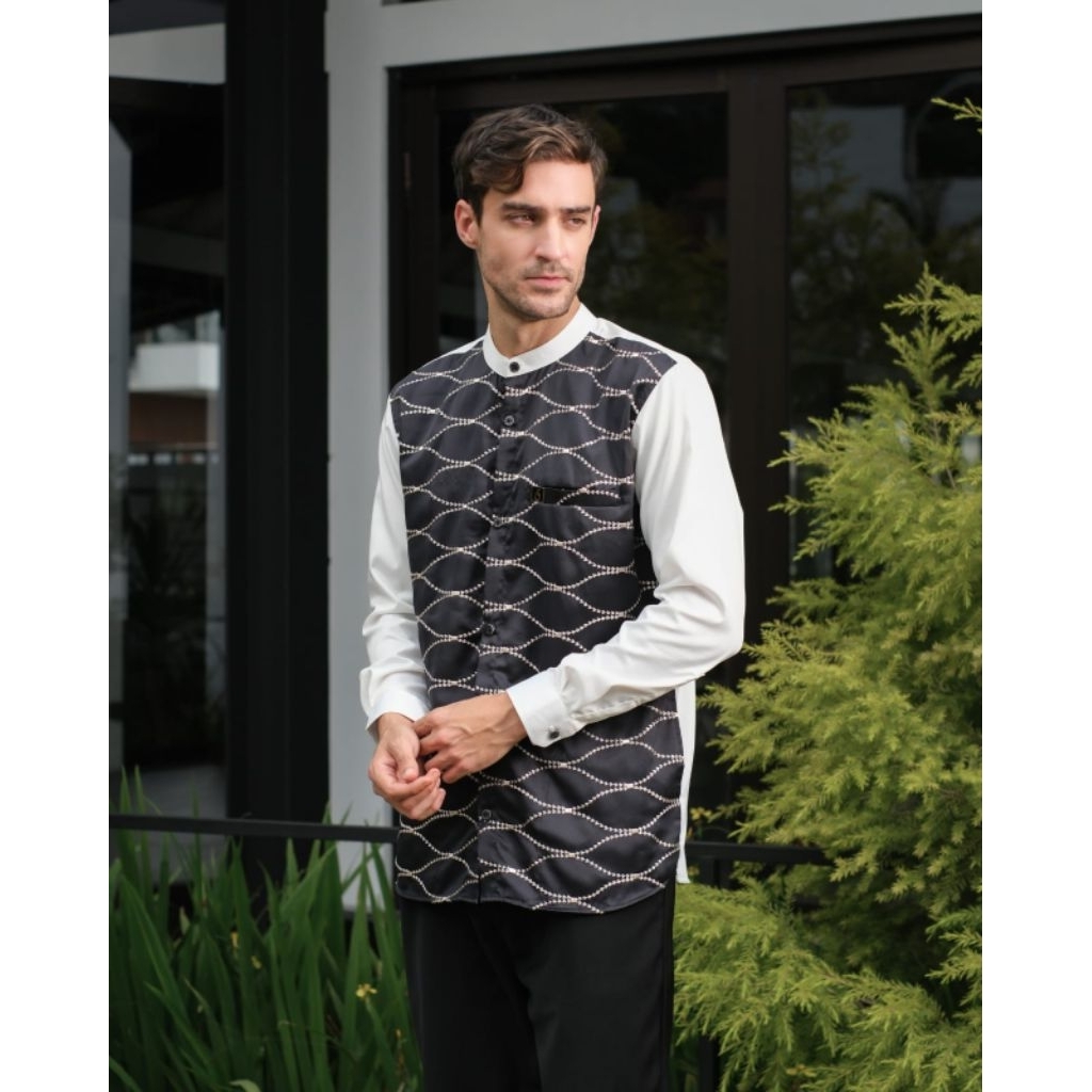 KEMKO AHLAN/KEMKO BRUKAT HITAM KMB PUTIH BW/KEMKO BORDIR AHLAN/KEMEJA KOKO AHLAN BRUKAT