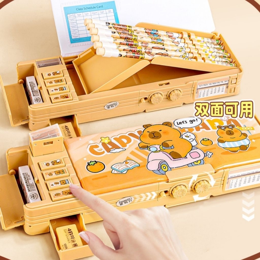 

Kotak Pensil Anak Perempuan Kode Sandi Password Pencil Case Tombol